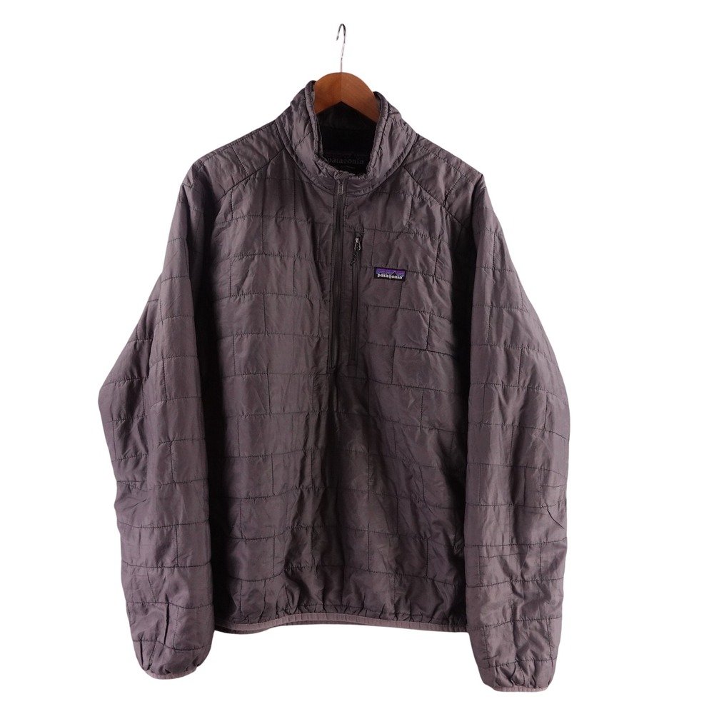 Patagonia Mens XL Nano Puff Pullover Grey PrimaLoft Quilted Jacket 84210 1/4/Zip